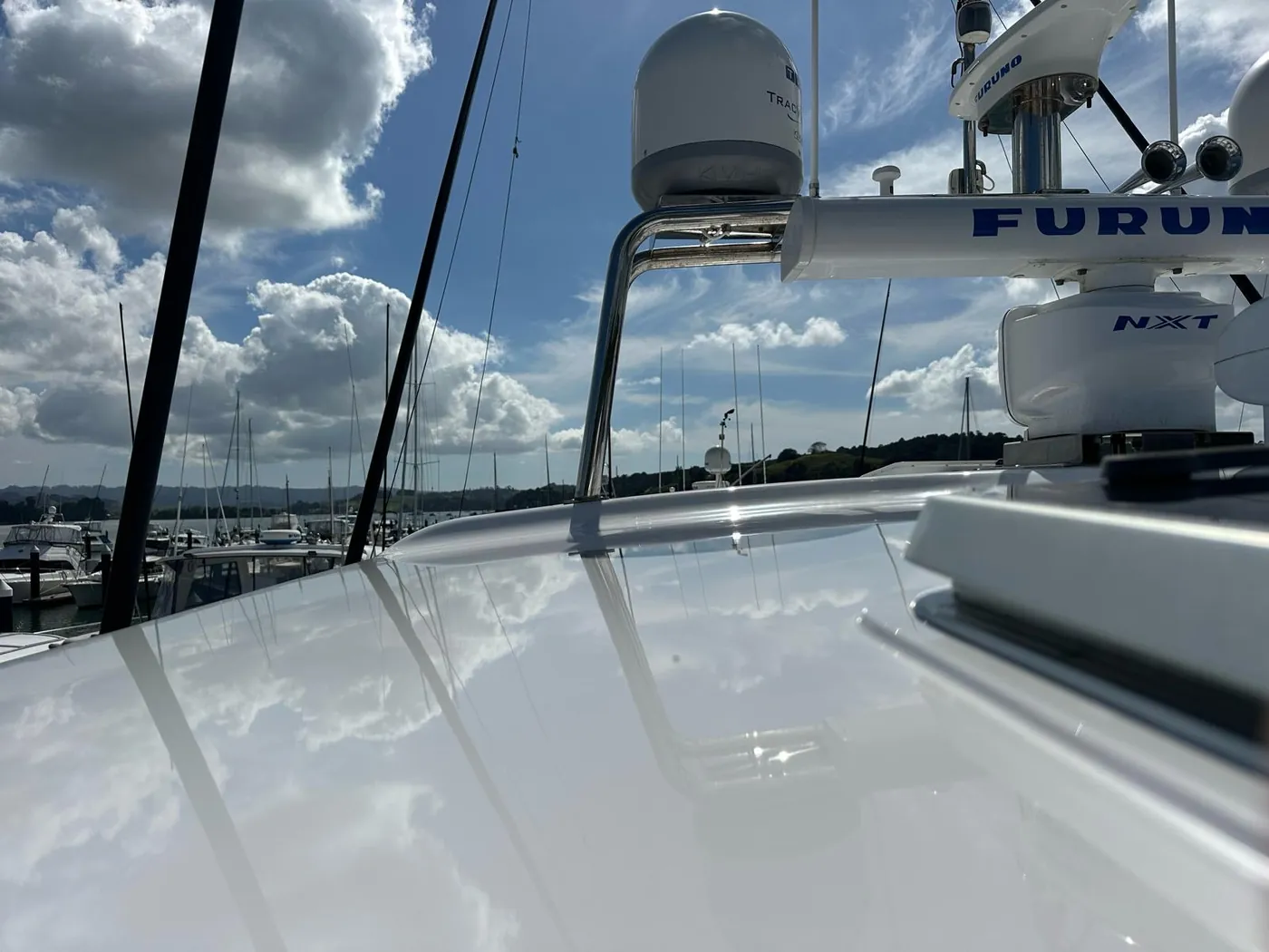 Boat foredeck polished to a mirror gloss — Warkworth boat detailing